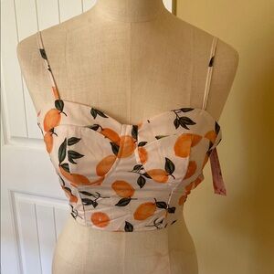 New! Retro Fruit and Floral Print Women's Crop Top